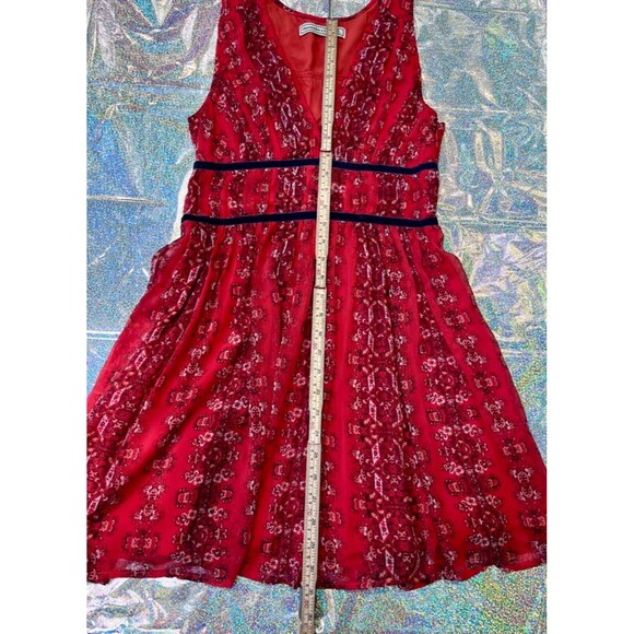 Abercrombie & Fitch Babydoll Red Floral Y2K Mini Dress Valentines Day Womens S - Picture 10 of 11